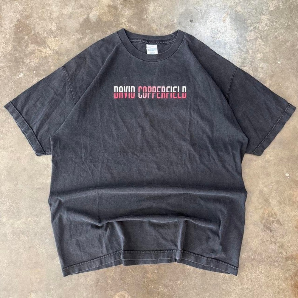 Vintage David Copperfield World Tour Tee Shirt Mens XL Y2K Faded Black AAA Tag